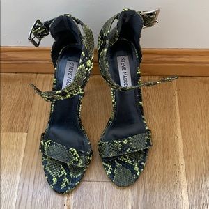 Snakeskin print heels